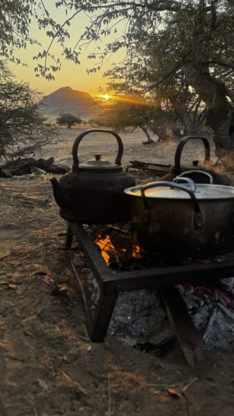 Kaokoland Namibia kettles in sunset mood
